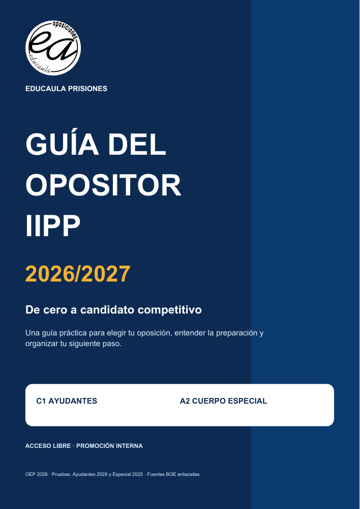 Guía del Opositor IIPP 2026/2027 de EDUCAULA PRISIONES